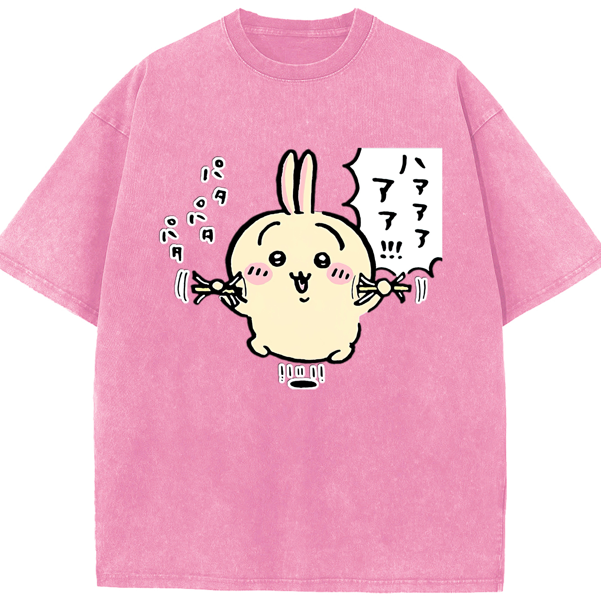 （画像用） ちいかわ うさぎ Chii-kawa usagi 綿100% ヴィンテージ風 半袖Tシャツ（フロントプリント）
